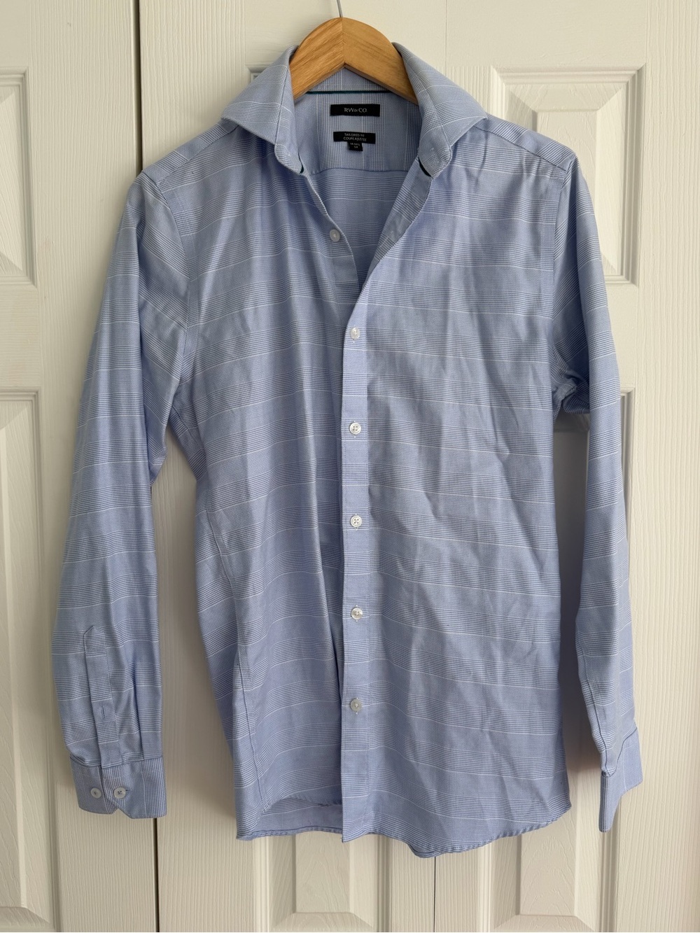 RW&CO Light Blue Windowpane Dress Shirt